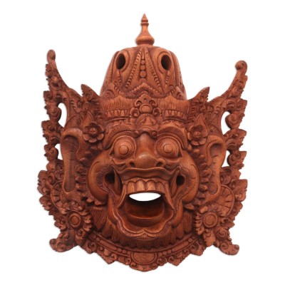 2019 'Evil Kumbakarna' Hand Carved Wood Mask Bali Ramayana Art NOVICA Bali   362414265842